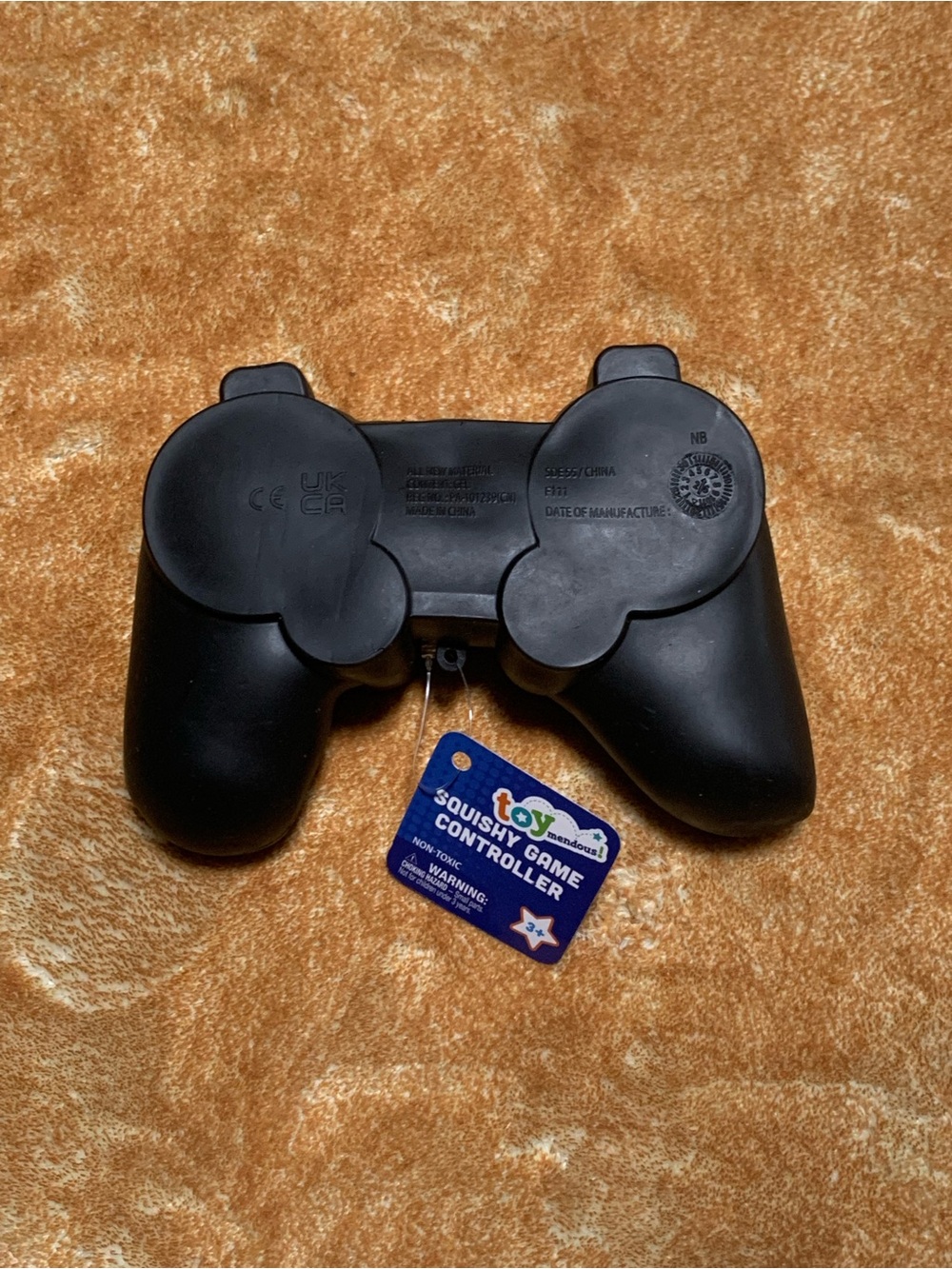 Black Gaming Controller with Blue Buttons and Green Thumb sticks-Squishy